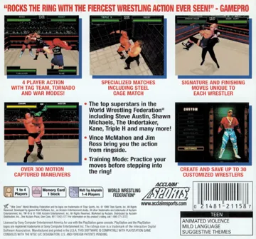 WWF War Zone (US) box cover back